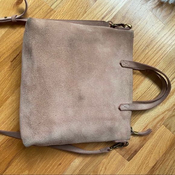 Madewell Suede mini Transport Tote Blush - Picture 6 of 10